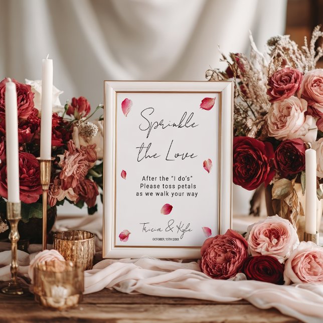 Chic Sprinkle die Liebe Petal Toss abschicken Hoch Poster (Chic Sprinkle the Love Petal Toss Send Off Wedding Poster)