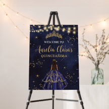 Chic Starry Night Marine Bleu Robe Or Quinceañera