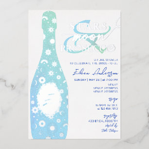 Chic Stars Moon & Prosecco Celestial Brautparty Folieneinladung