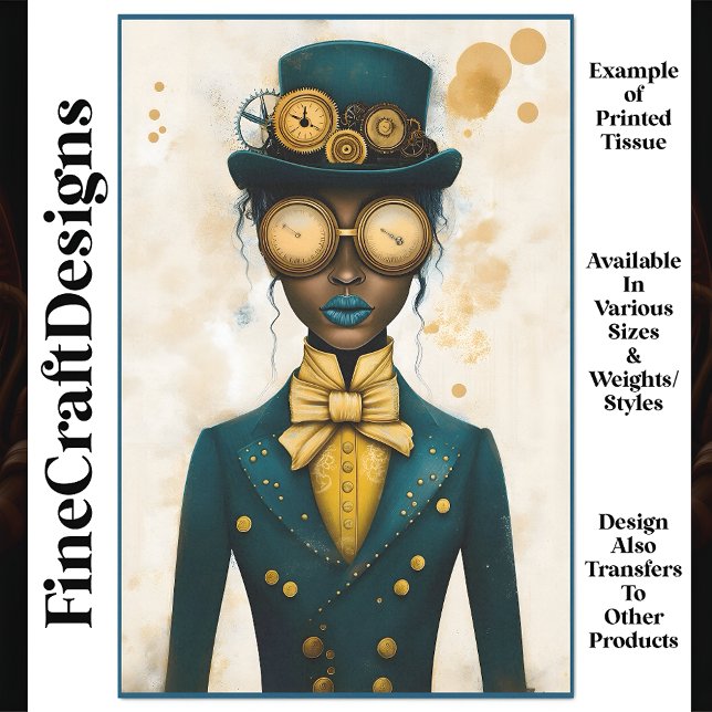 Chic Steampunk Female Gold Goggles P4 Decoupage Seidenpapier (Von Creator hochgeladen)