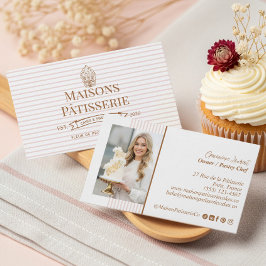 Chic Streifen Blumen Cupcake Gebäck Torte Bäckerei Visitenkarte