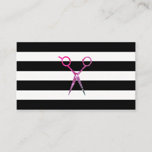 Chic Stripe Muster Grunge Scheren Visitenkarte