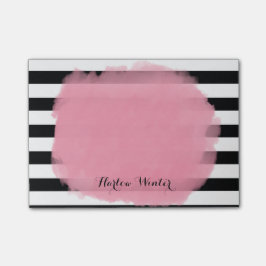 Chic Stripes rosa Schwarz-weißes Post-it Klebezettel