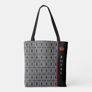 Chic stylisches Diamantmuster in Schwarz & Weiß Tasche