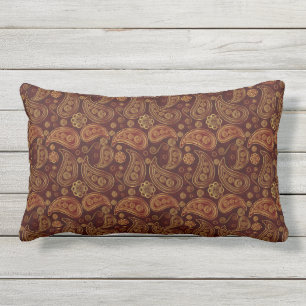 Chic Stylisches Gold- und Bronze-Paisley-Muster Kissen Für Draußen