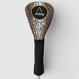 Chic Stylish Brown Schwarz-weiß Leopard Individuel Golf Headcover