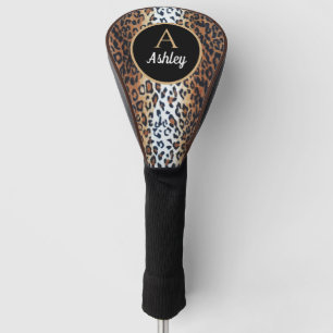 Chic Stylish Brown Schwarz-weiß Leopard Individuel Golf Headcover