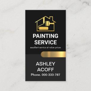 Chic Stylish Gold Tab Painter Visitenkarte