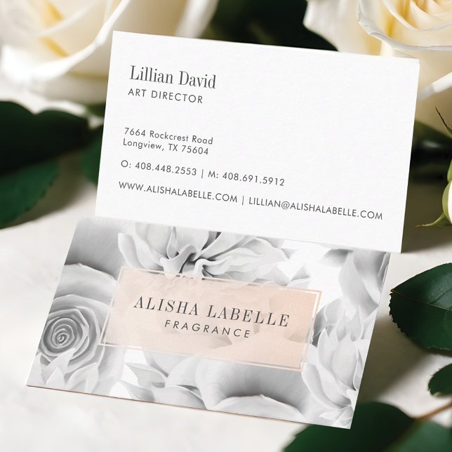 Chic & Stylish Gray Floral Botanical Visitenkarte (Chic & Stylish Grey Floral Botanical Business Card)