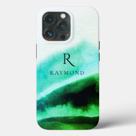 Chic Stylish Green Mountains Landschaft Mit Monogr Case-Mate iPhone Hülle