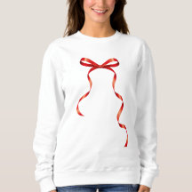 Chic & Stylish Look mit Red Ribbon Bow Sweatshirt