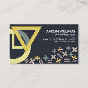 Chic Stylish Mathematics Symbols Motif Tutor Visitenkarte