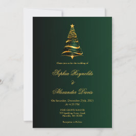 Chic Stylish Minimalistische Weihnachtsbaumhochzei Einladung