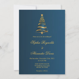 Chic Stylish Minimalistische Weihnachtsbaumhochzei Einladung