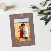 Chic Stylish Mod Foto Save the Date 3 - Taupe