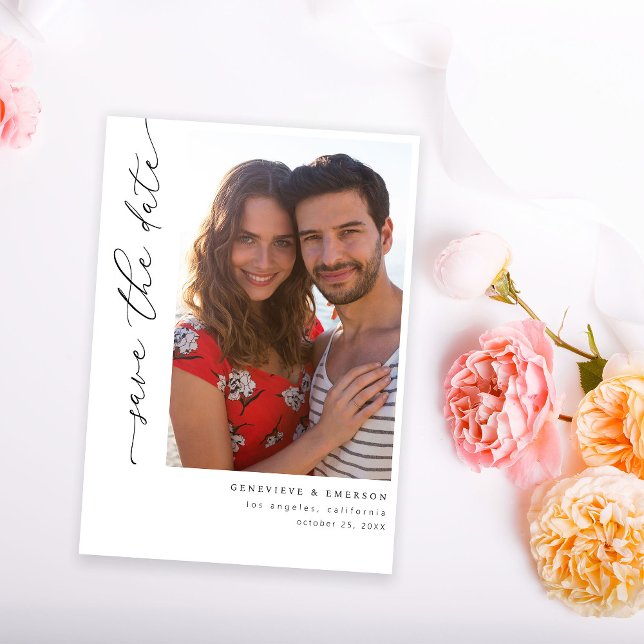Chic Stylish Mod Foto Save the Date 5 Einladung (Von Creator hochgeladen)