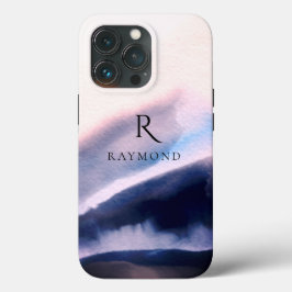 Chic Stylish Mountains Landschaft Mit Monogramm Case-Mate iPhone Hülle