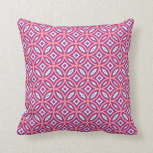 Chic Stylish Pink Blue Mix marokkanisches Fliesens Kissen