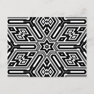 Chic Stylish Schwarz-weiß Modern Geometric Postkarte