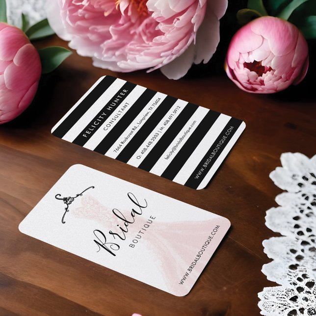 Chic & Stylish Wedding Dress Bridal Boutique Visitenkarte (Chic & Stylish Wedding Dress Bridal Boutique Business Card)