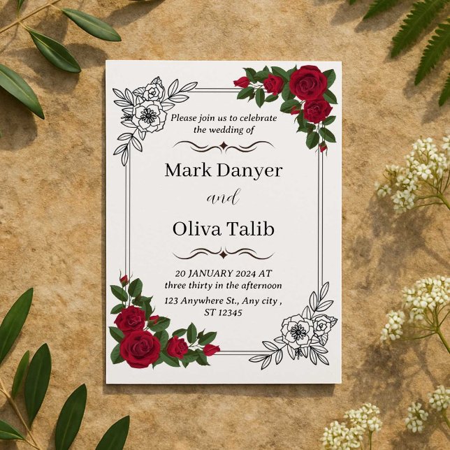 Chic & Stylish Wedding Einladung - Anpassbar (Von Creator hochgeladen)