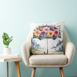 Chic & Stylish Wohngestaltung Akzent Blumenschirm Kissen