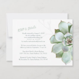 Chic Succulent Wedding RSVP & Unterkünfte Karte
