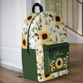 Chic Sunflower Blumenmuster Benutzerdefinierter Sk Bedruckter Rucksack