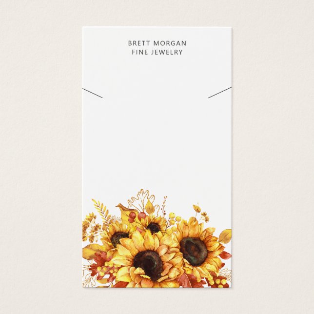 Chic Sunflower Collier Cartes d'affichage (Devant)