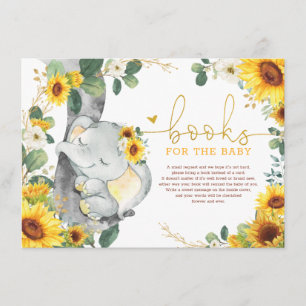 Chic Sunflower Elephant bringen ein Buch Baby Dusc Begleitkarte