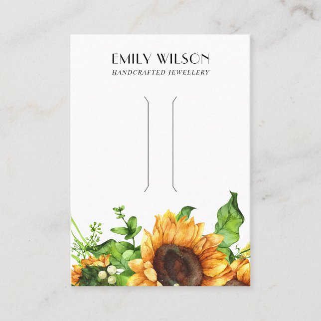 CHIC SUNFLOWER FALL AUTUMN HAAIR CLIP DISPLAD CARD VISITENKARTE (Vorderseite)