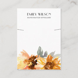CHIC SUNFLOWER FALL NECKLACE BRACELET DISPLAD CARD VISITENKARTE