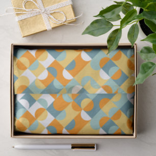Chic Sunny Orange Aquamarin Blue Circles Art Patte Seidenpapier