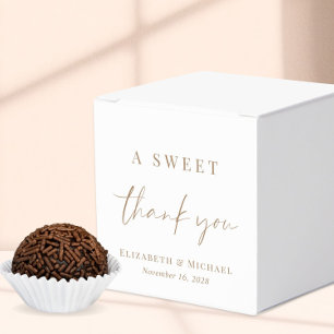 Chic Sweet Thank You Gold Schrift Hochzeit Geschenkschachtel