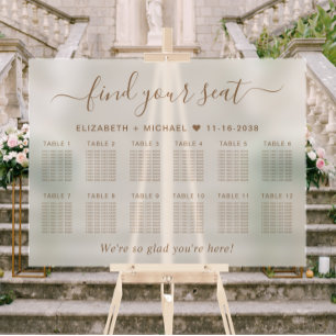 Chic Table Seating Mariage Or 12 Écriture Gold giv