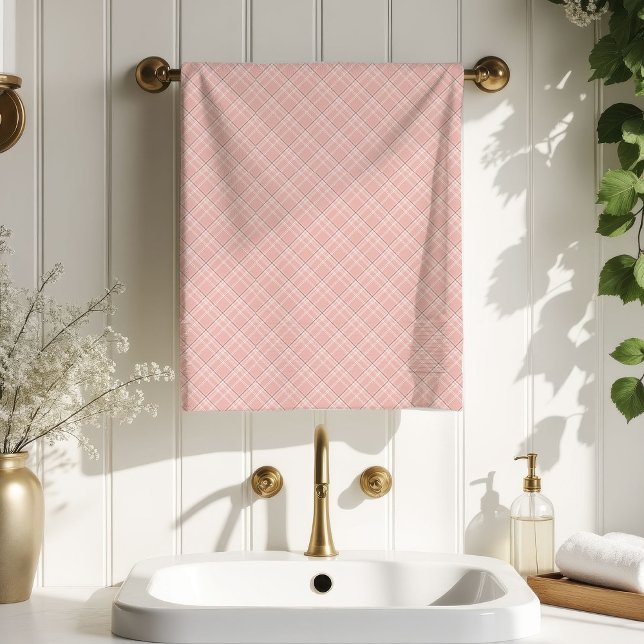 Chic Tartan Bath Towel Rose Gold Gift for Mom Badhandtuch Set (Chic Tartan Bath Towel Rose Gold Gift for Mom)