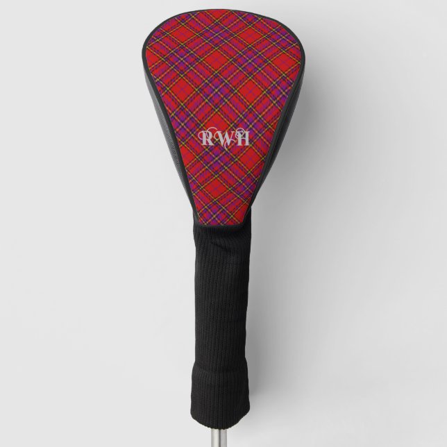 Chic Tartan Mit Monogramm Golf Head Cover Golf Headcover (Vorderseite)
