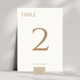 Chic Taupe and Ivory Wedding Tischnummer Card