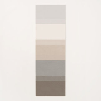 Chic Taupe, Creme und Grau gestreifter Designer Yogamatte