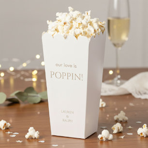 Chic Taupe & Elfenbein Paar Popcorn Geschenkschachtel