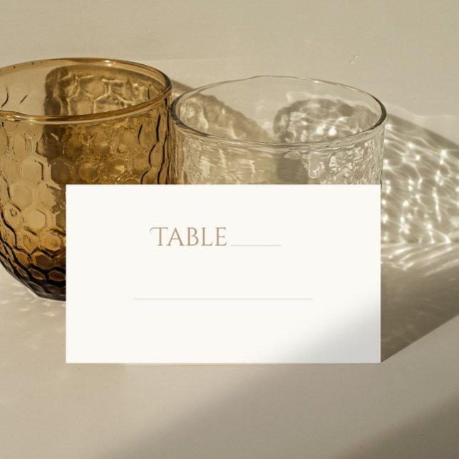 Chic Taupe & Ivory Tischnummer Place Escort Card Platzkarte (Von Creator hochgeladen)