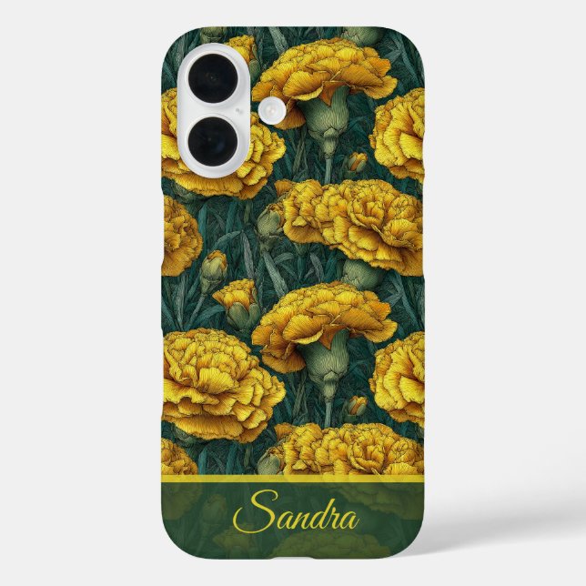 Chic Teacher Appreciation Gift Carnation Floral  iPhone 16 Hülle (Rückseite)