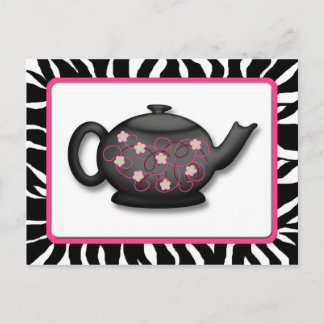 Chic Tee Time Zebra Print Rezeptkarten Postkarte