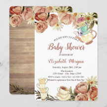 Chic Teekanne Tasse Blume Wood Baby Dusche