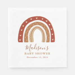 Chic Terracotta Boho Rainbow Baby Dusche Serviette