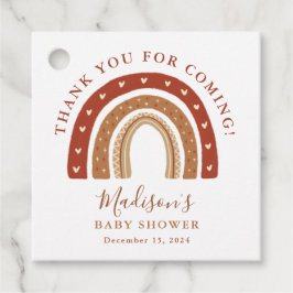 Chic Terracotta Boho Rainbow Baby Dusche Vielen Da Geschenkanhänger