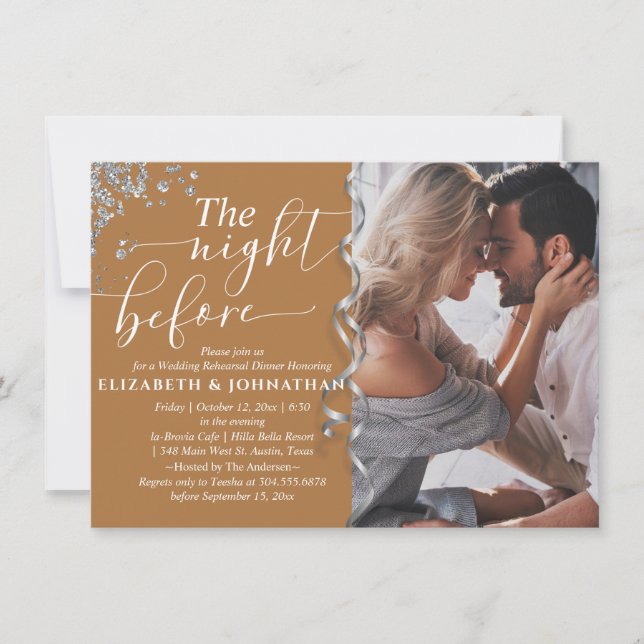 Chic Terracotta The Night Before Probe Dinner Einladung (Vorderseite)