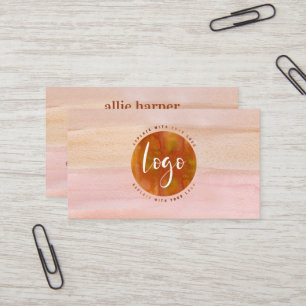Chic Terracotta Watercolor Wine Visitenkarte