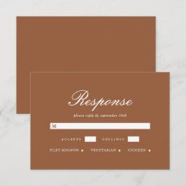 Chic Terracotta Wedding RSVP Card Karte