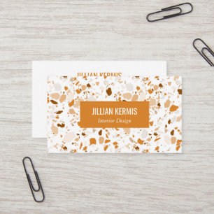 Chic terrazzo elegante Brown Factory Stores Visitenkarte